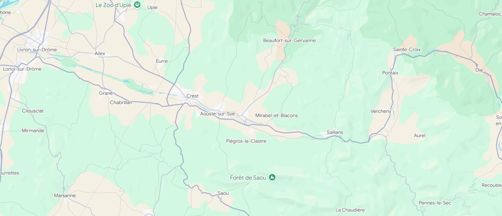 Carte de la région de la Drôme — zone d'intervention MARC EAU Plomberie